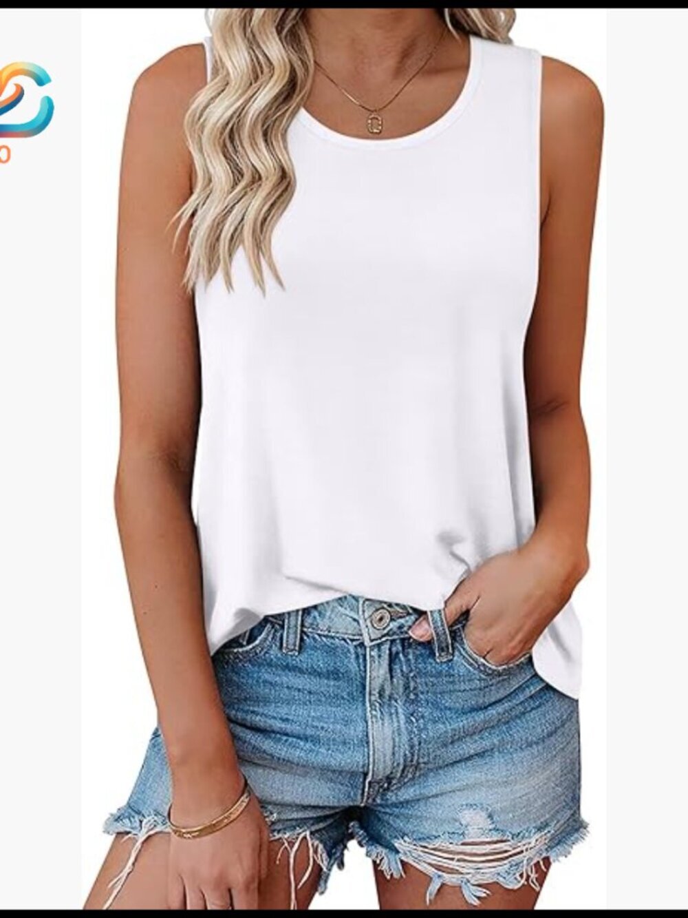 Loose Fit Sleeveless Tank Top Summer Casual Blouse Soft Polyester Blend